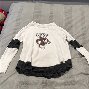 Original Retro Brand Women's Long Sleeve Tee - White and Black